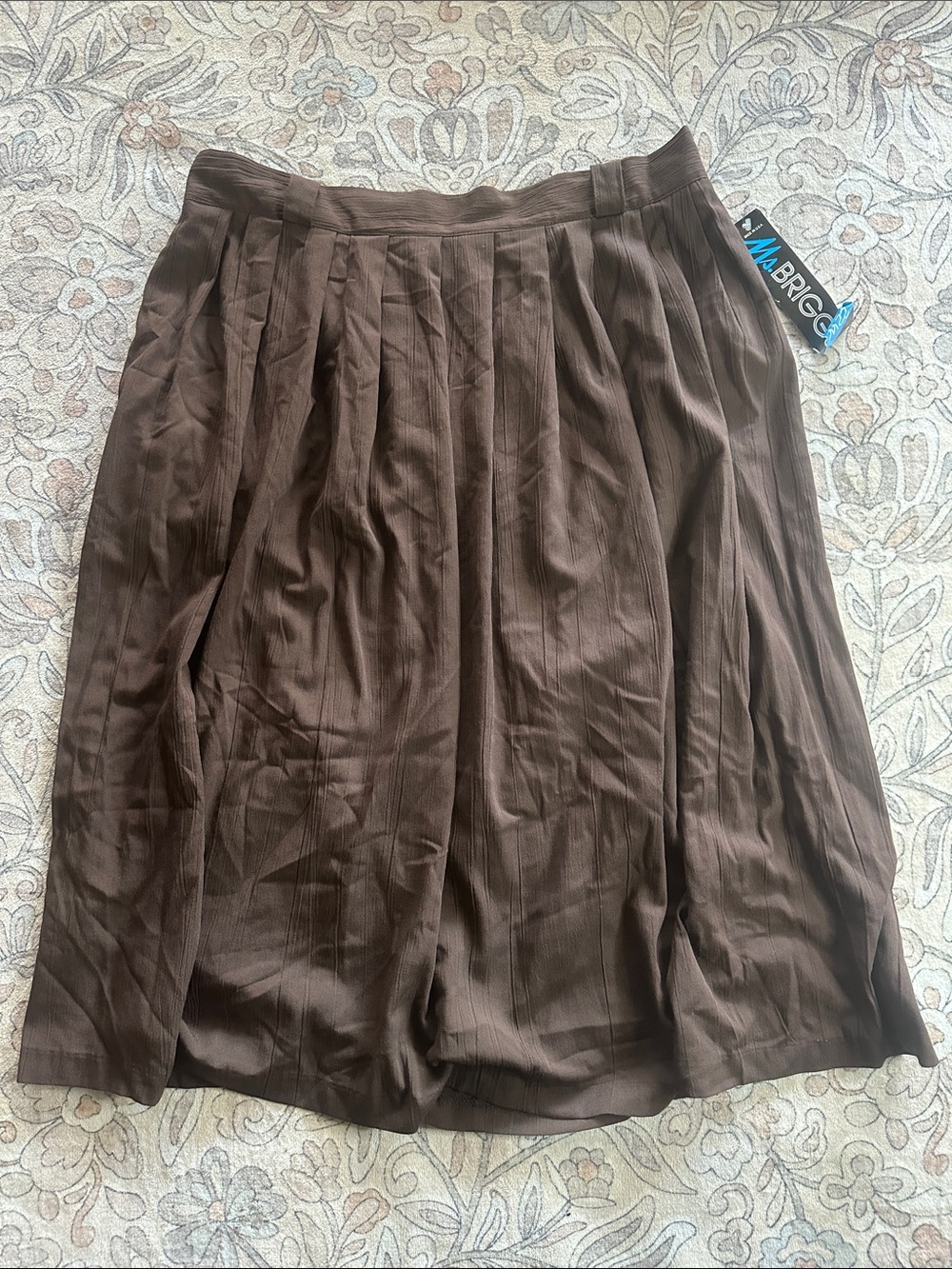 Briggs size 22W brown mid calf skirt Brown Pleated Women's Skirt nwt